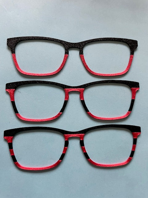 School Spirit Stripes - Team Colors Red and Black