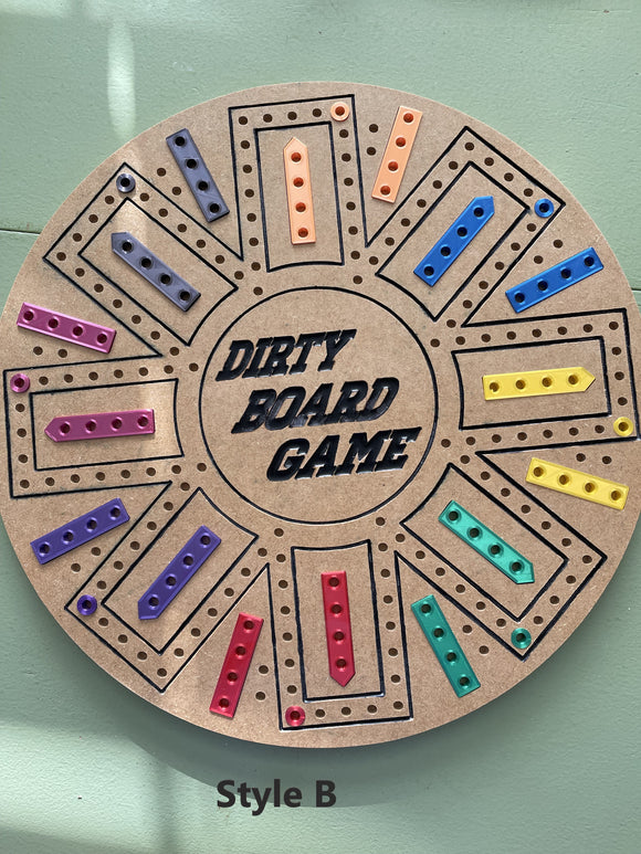 8 player Dirty Board Game - Wood