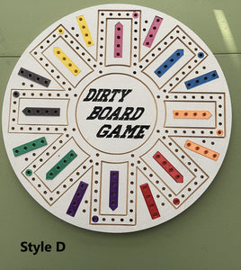 8 player Dirty Board Game - Wood